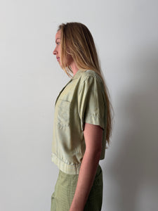 50s Sage Rayon Shirt Jac