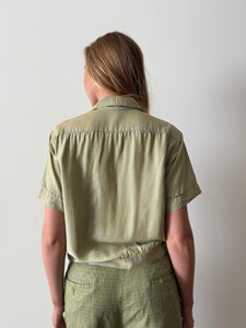 50s Sage Rayon Shirt Jac