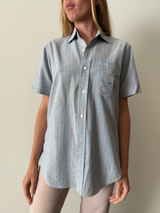 Custom Striped 'R.R.' Oxford Dress Shirt