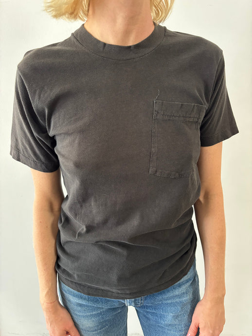 Plain Black Pocket Tee