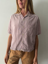 60s Cropped Seersucker Mens Shirt