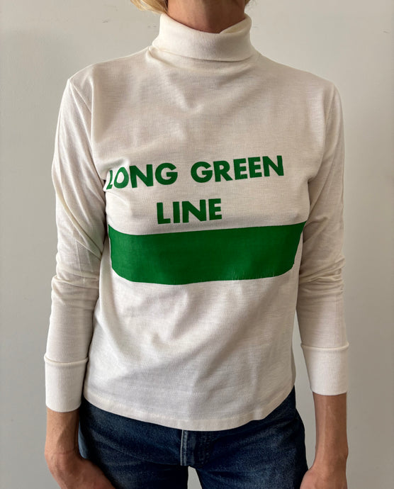 60s Long Green Line Turtleneck