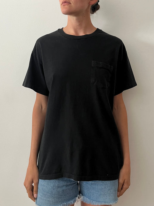 80s Black Pocket tee