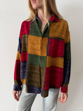 90s Color Block Flannel Shirt