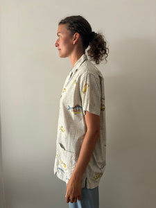 50s Cotton Fish Short Sleeve Shirt