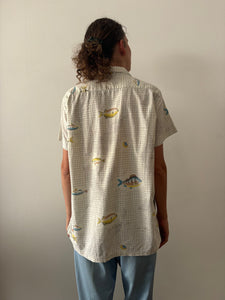 50s Cotton Fish Short Sleeve Shirt