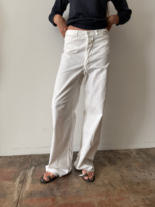 1940s White Sailor Pants