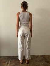 50s/60s White Cotton Linen Work Pants