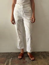 50s/60s White Cotton Linen Work Pants