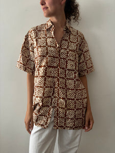 Silk Batik Patterned Shirt