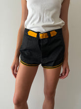 50s Black & Yellow Athletic Shorts 32w