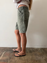 Faded Green Carhartt Shorts 34w