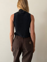 90s Ralph Lauren Black Knitted Silk Top