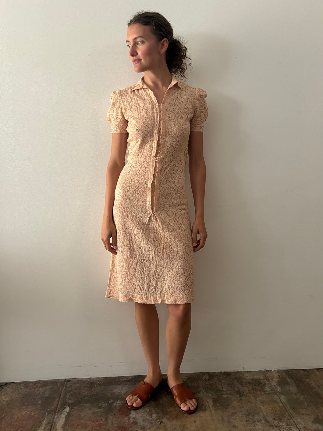 40s Floral Lace Dress