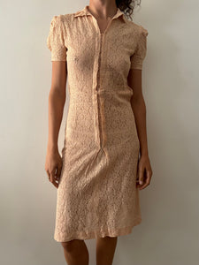 40s Floral Lace Dress