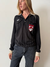 70s French Made Black Striped Adidas Soccer Jersey