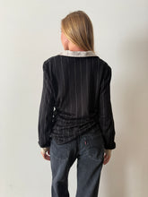 70s French Made Black Striped Adidas Soccer Jersey