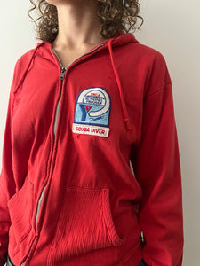 70s Scuba Diver Waffle Lined Hoodie
