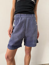 30s/40s Faded French Linen Side Button Shorts