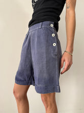 30s/40s Faded French Linen Side Button Shorts