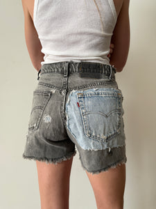 Thrashed Faded Black Levis Shorts 30w