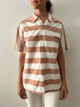 50s Brown Striped Summer Shirt