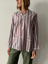 Mauve European Striped Pajama Shirt