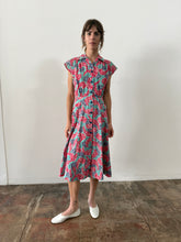 30s Cotton Feather Plume Dress