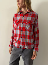 40s/50s Rayon Gab Plaid Shirt