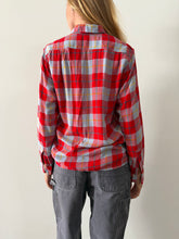 40s/50s Rayon Gab Plaid Shirt
