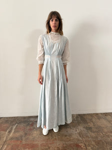 1910s Blue Linen Dress