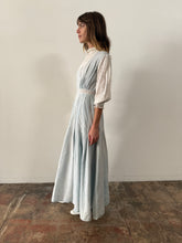 1910s Blue Linen Dress