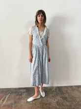 30s/40s Blue Floral Cotton Dress