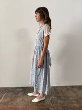 30s/40s Blue Floral Cotton Dress