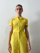 40s Day Glow Yellow Nylon Waitress Uniform