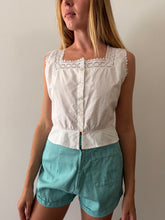 Antique French White Cotton & Lace Corset Cover