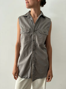 Grey Sleeveless Work Shirt