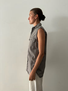 Grey Sleeveless Work Shirt