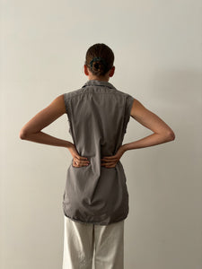 Grey Sleeveless Work Shirt