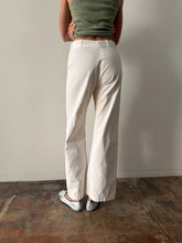 White Cotton Sailor Pants 30w