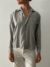 50s Gray Textured Button-Up Shirt