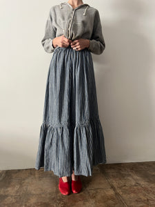 1910s Edwardian Blue Striped Skirt