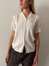 50s Embroidered Eyelet Mens Rayon Shirt