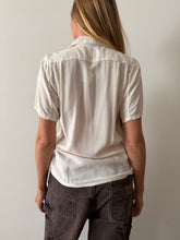 50s Embroidered Eyelet Mens Rayon Shirt