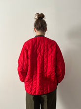 Red Quilted Nylon Work Jacket