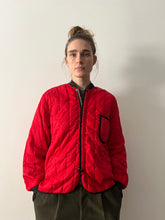 Red Quilted Nylon Work Jacket