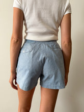 Light Blue Linen Shorts 28w