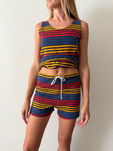 60s Catalina Mens Striped 2pc Cotton Swimsuit