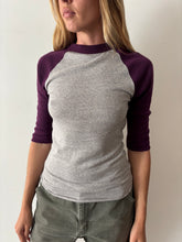 Purple and Grey Baseball Tee