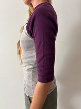 Purple and Grey Baseball Tee